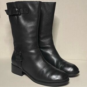 Cole‎ Haan Black Leather Biker Boots Women's 7.5
